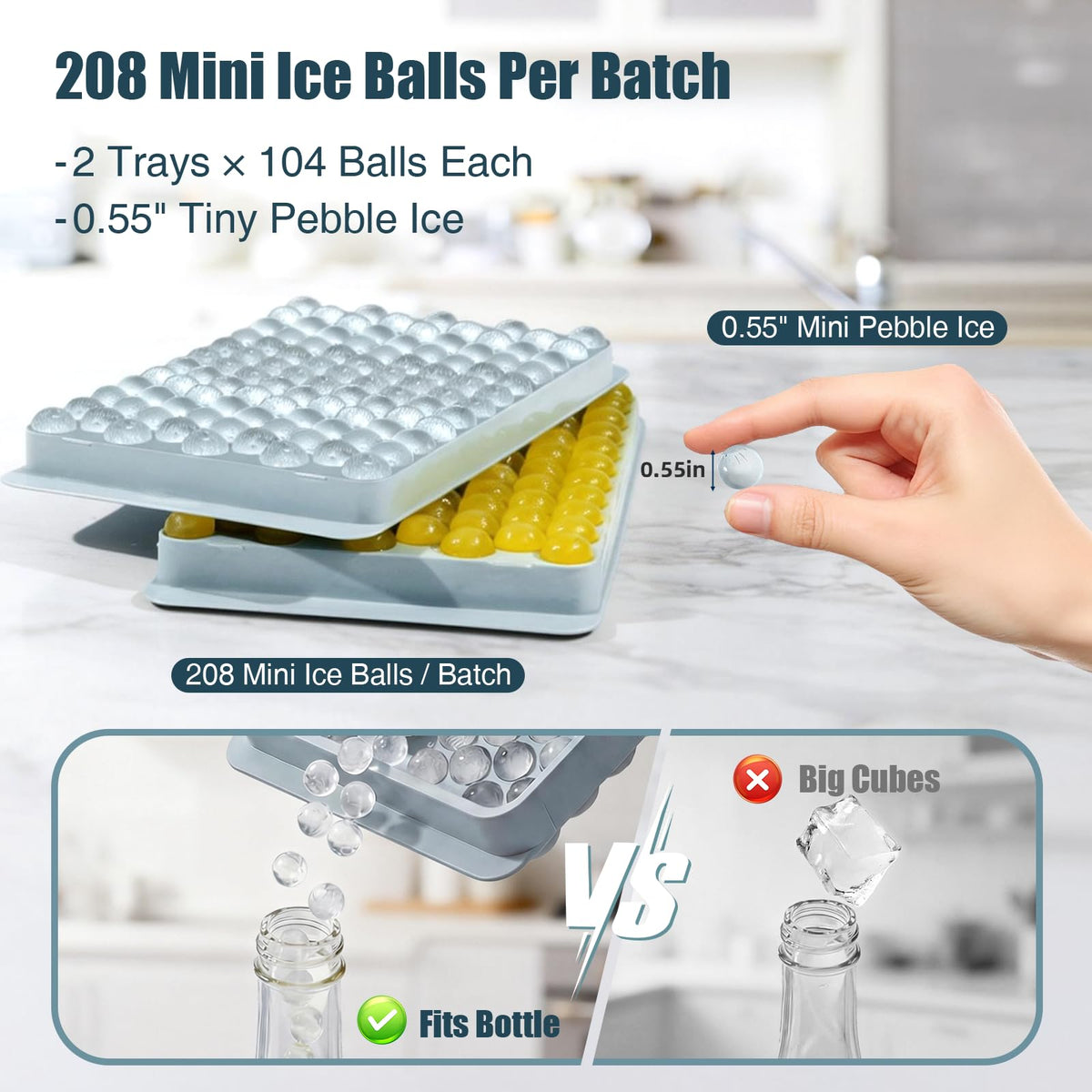 Odor-free BPA-free WIBIMEN materials keep ice clean and fresh