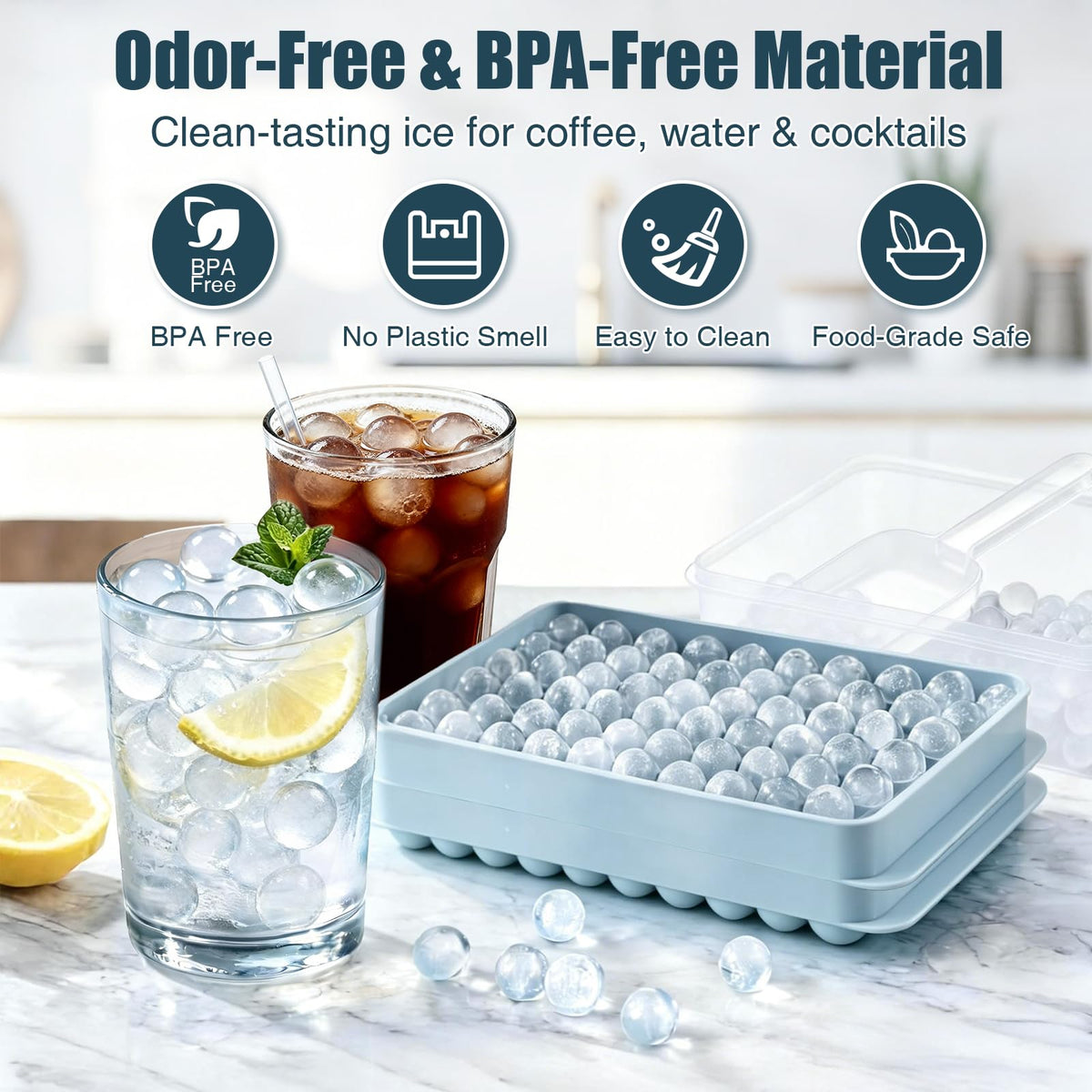Two-pack with storage bin and scoop for convenient ice organization