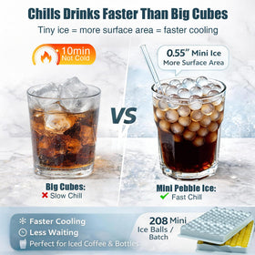 WIBIMEN twist-release feature for fast ice release into the storage bin