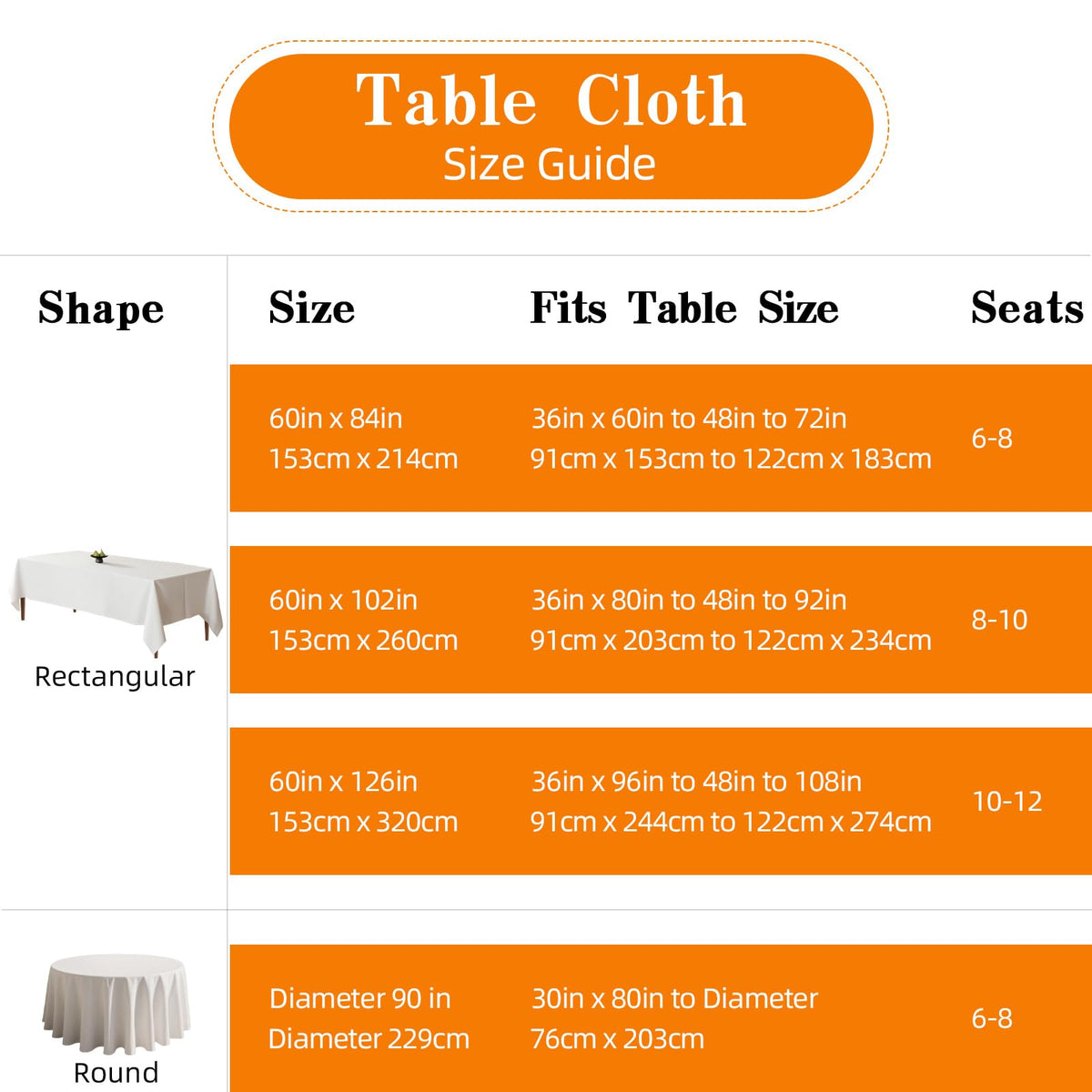 WIGENIUS wrinkle-resistant polyester tablecloth provides a smooth, tidy look.