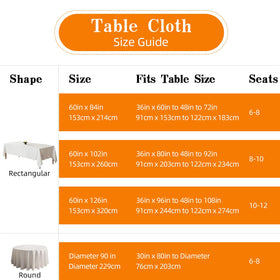 WIGENIUS wrinkle-resistant polyester tablecloth provides a smooth, tidy look.
