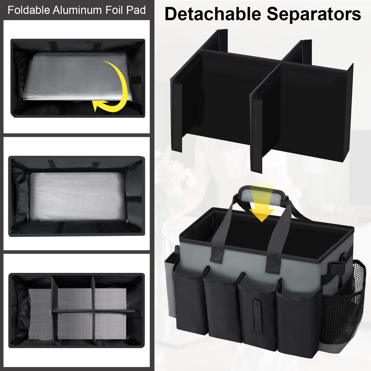 Wigojoy interior dividers show five compartments for organized items