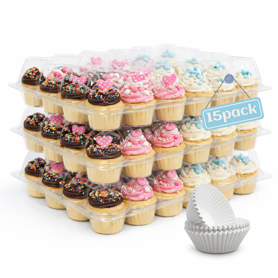 WIKDAY cupcake container with clear display shows frosting and preserves freshness.