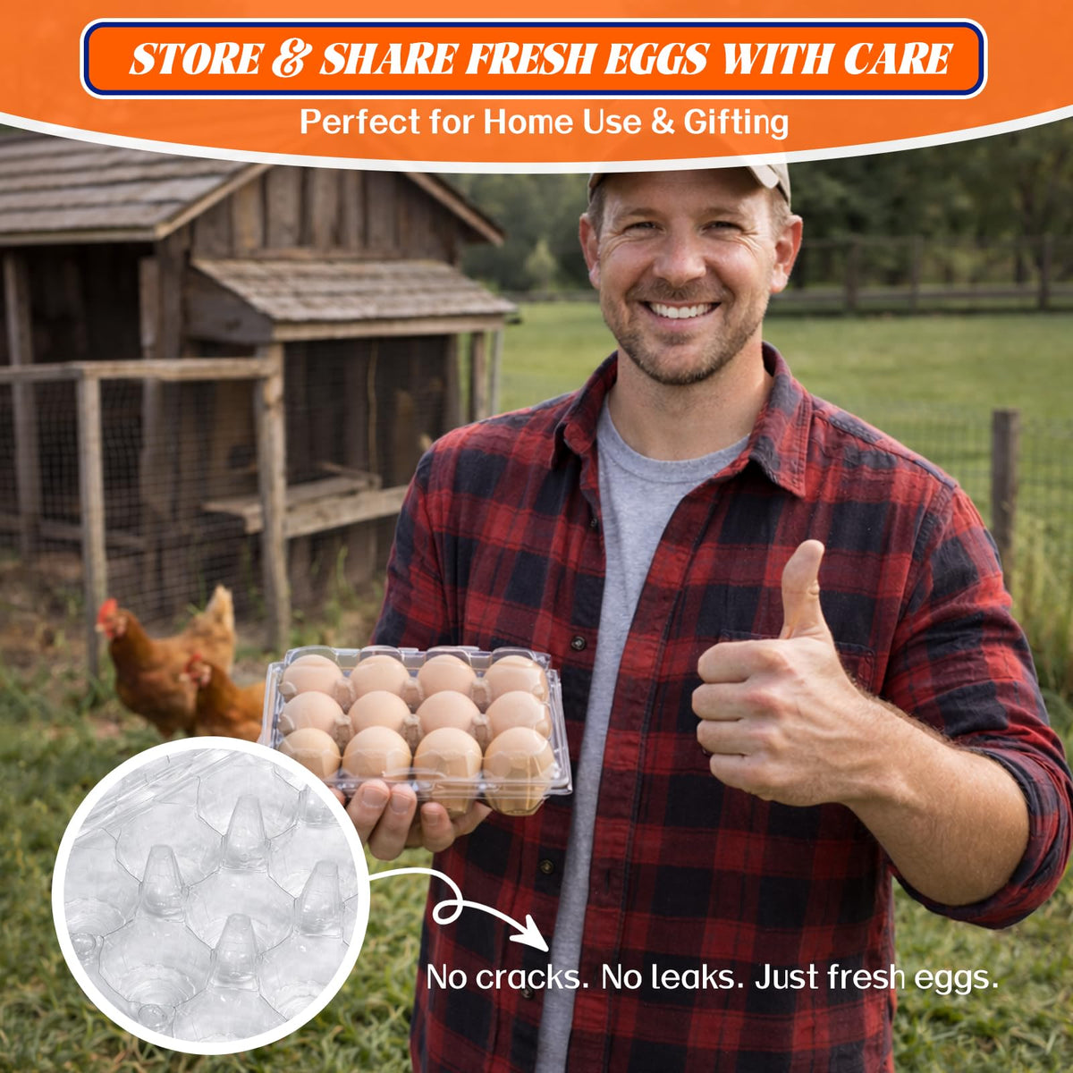 WIKDAY egg cartons reusable pack supports eco-friendly storage and organization