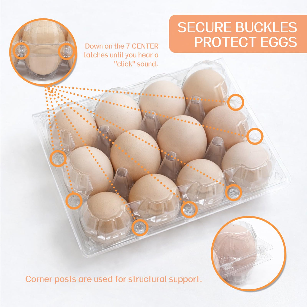 WIKDAY egg cartons secure locking lids protect contents during transport