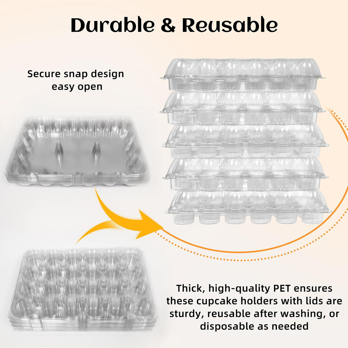 WIKDAY food-grade plastic safe for cupcakes, muffins, and desserts.