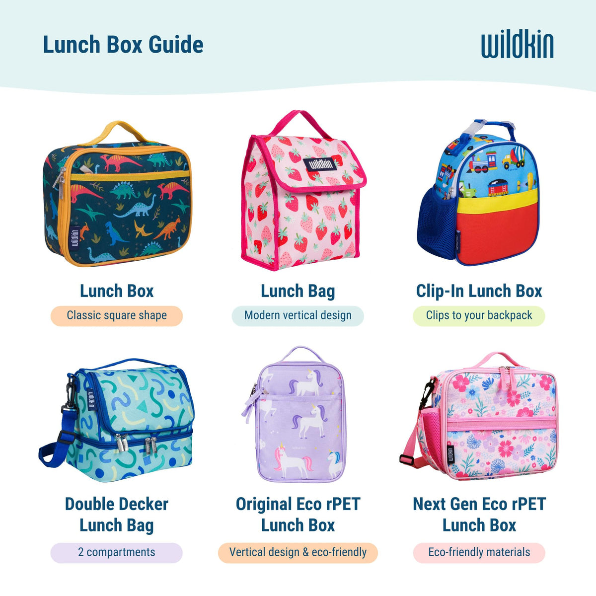 Wildkin easy-to-clean lunch box for quick after-school cleanup.