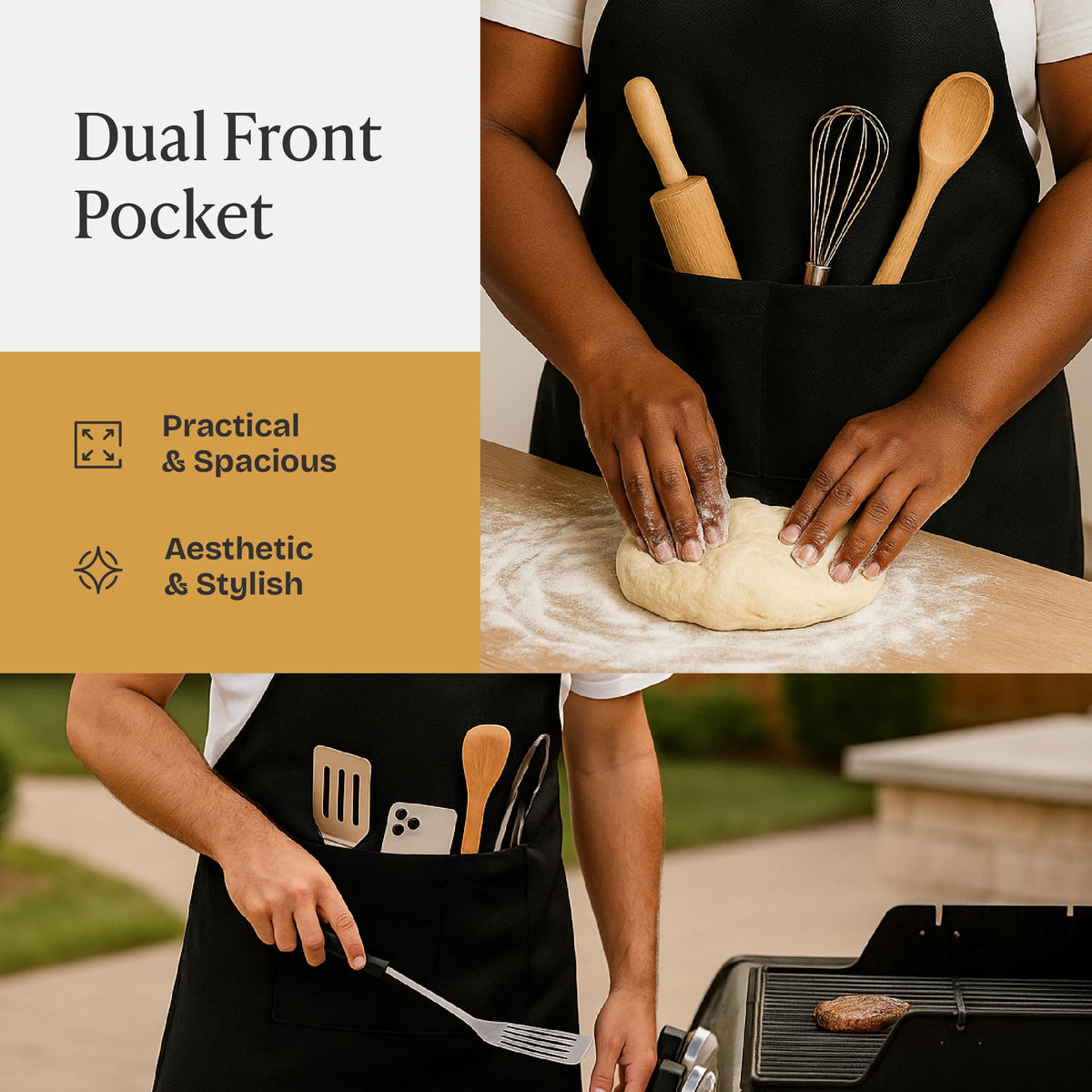 Will Well chef apron 2-pack, durable and lightweight for everyday cooking.