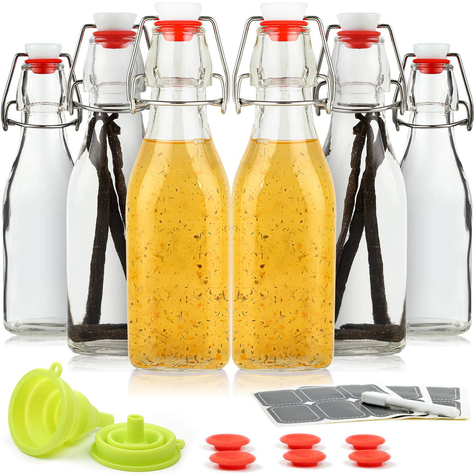 Willdan vanilla extract bottles with swing-top lid preserve aroma for homemade extracts.