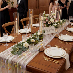 Windkream soft touch nylon base with lightweight embroidery on table runner