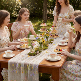 Windkream versatile decor that can be cut to fit different table sizes.