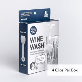 Wine Wash stemware holder in action supporting tall glasses