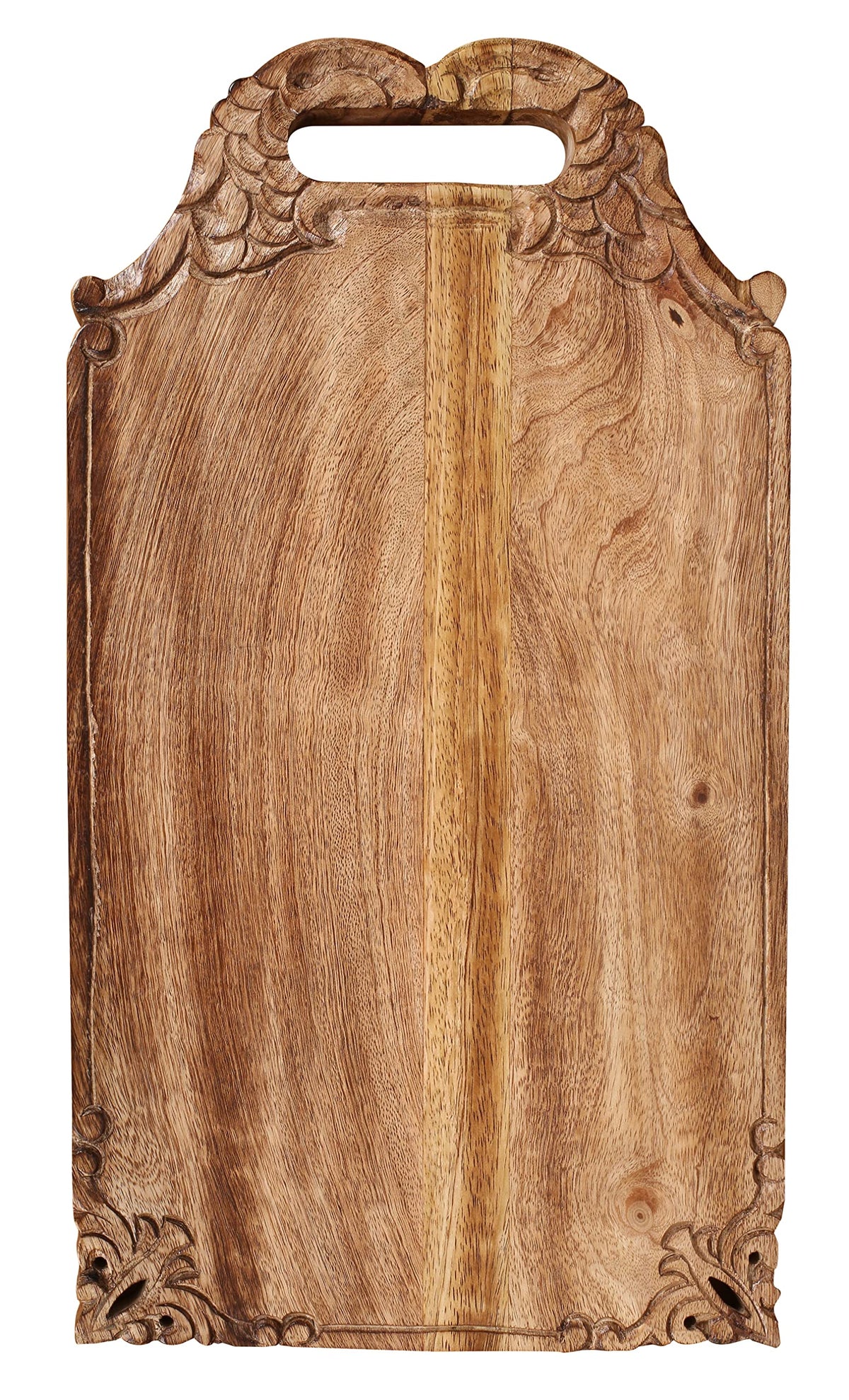 Winlay hand carved tray showcases portable design for any table setting.