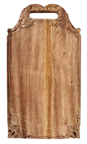 Winlay hand carved tray showcases portable design for any table setting.