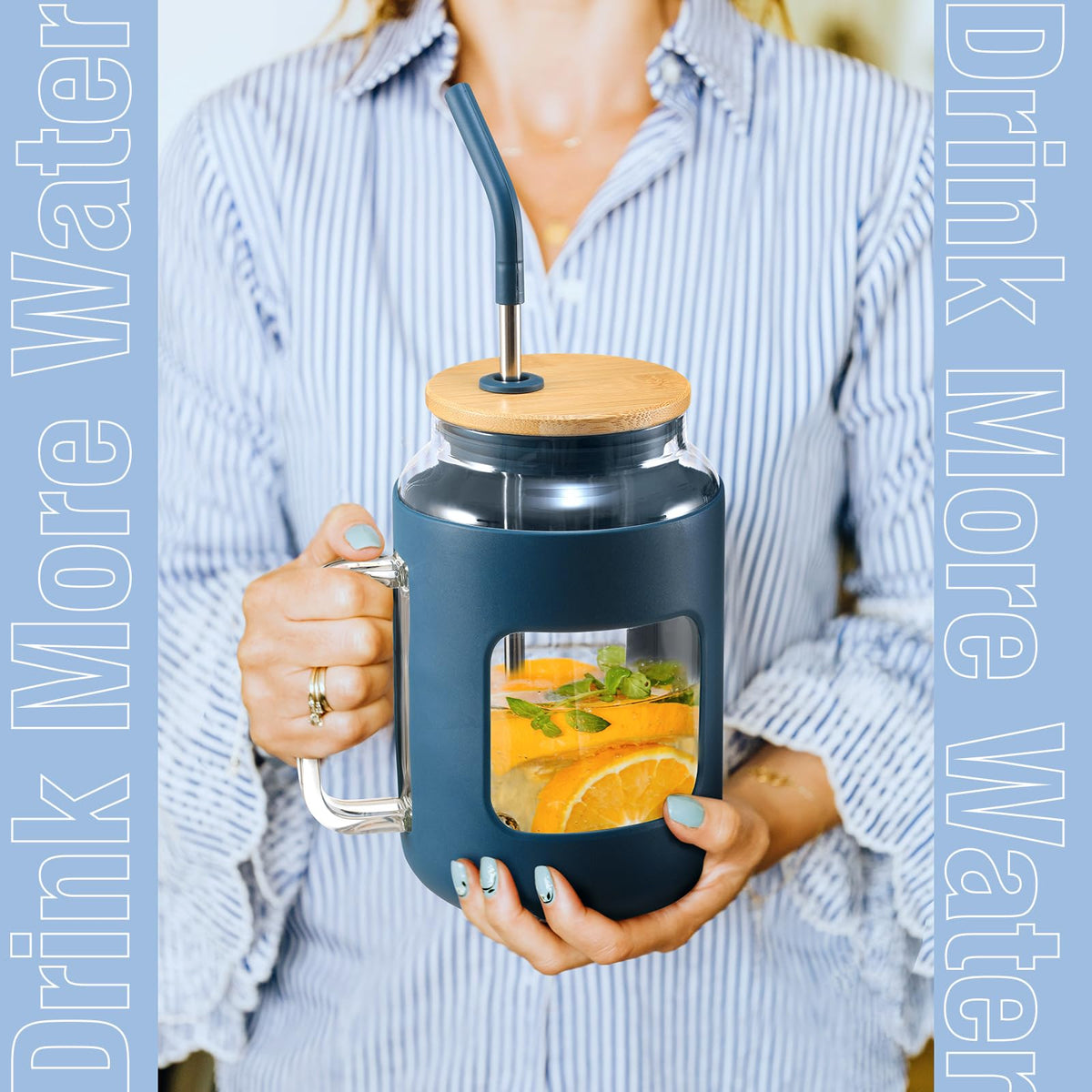 WINSA dishwasher-safe glass mug simplifies cleanup after daily use.