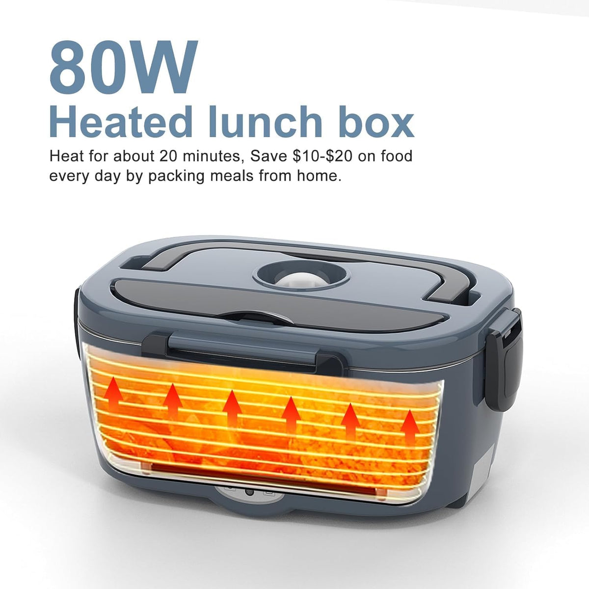 WisaKey lunch box stainless steel tray, sturdy and easy to clean after meals.