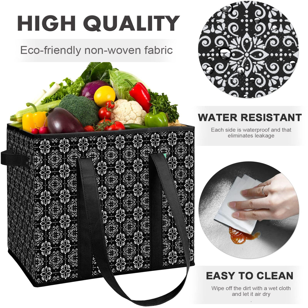 WiseLife tote with shoulder strap and short handles for heavy loads
