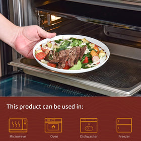 WishDeco microwave-safe plates reheat leftovers evenly and safely.