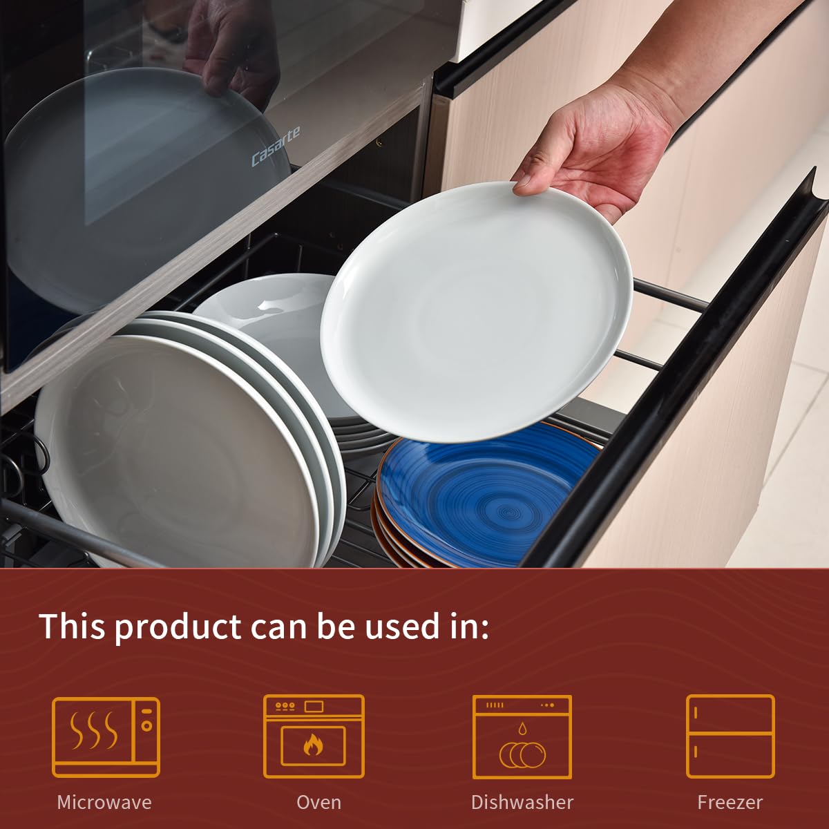 WishDeco scratch-resistant ceramic plates stay bright after daily use.