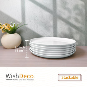 WishDeco stackable dinner plates save kitchen storage space.