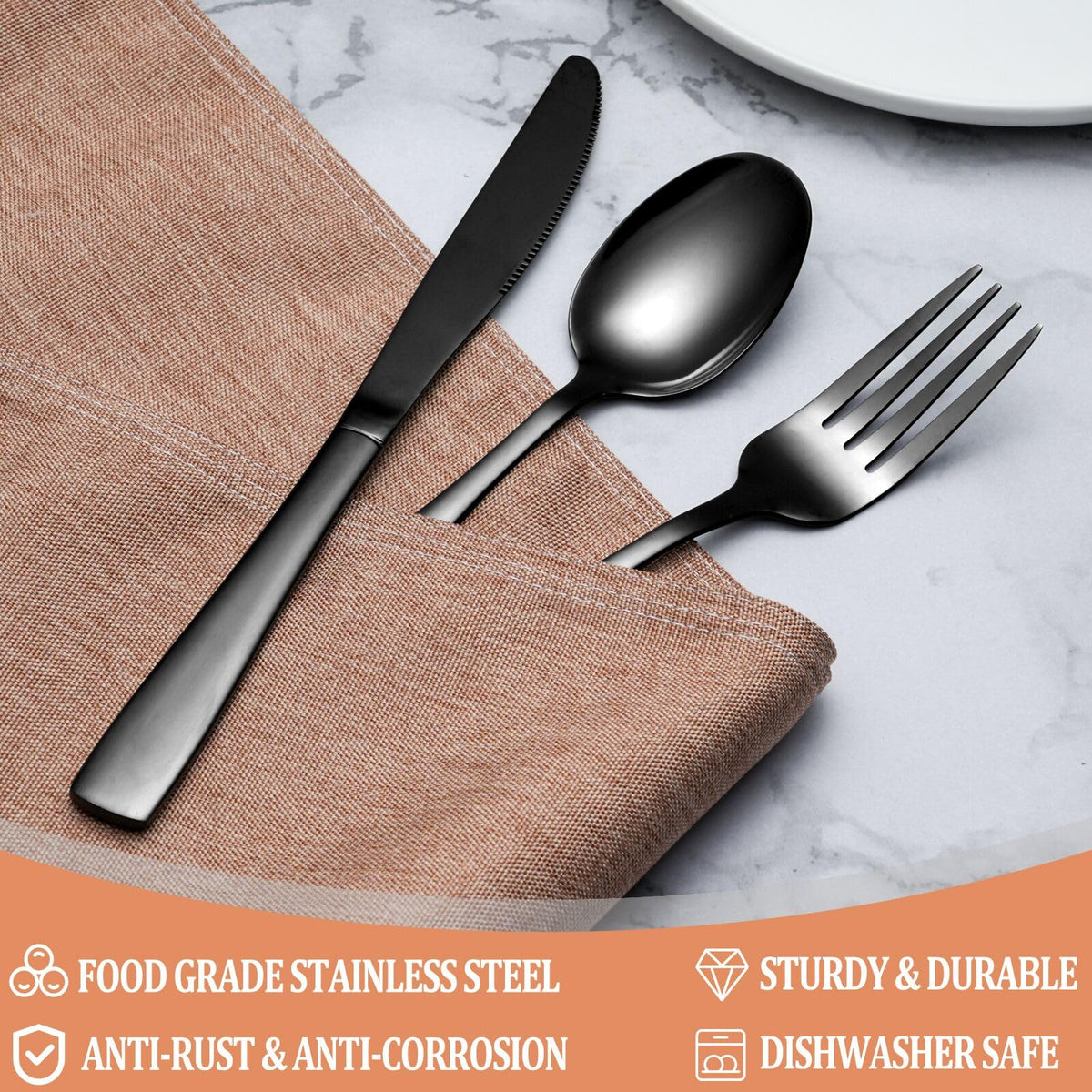 WISKEMA ergonomic-handled flatware designed for comfortable dining.