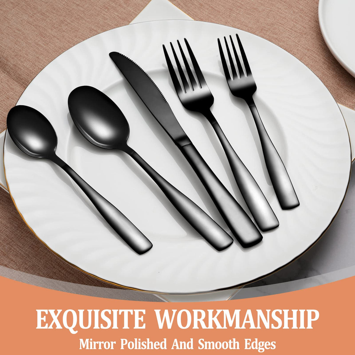WISKEMA food-grade stainless steel flatware for durable use.
