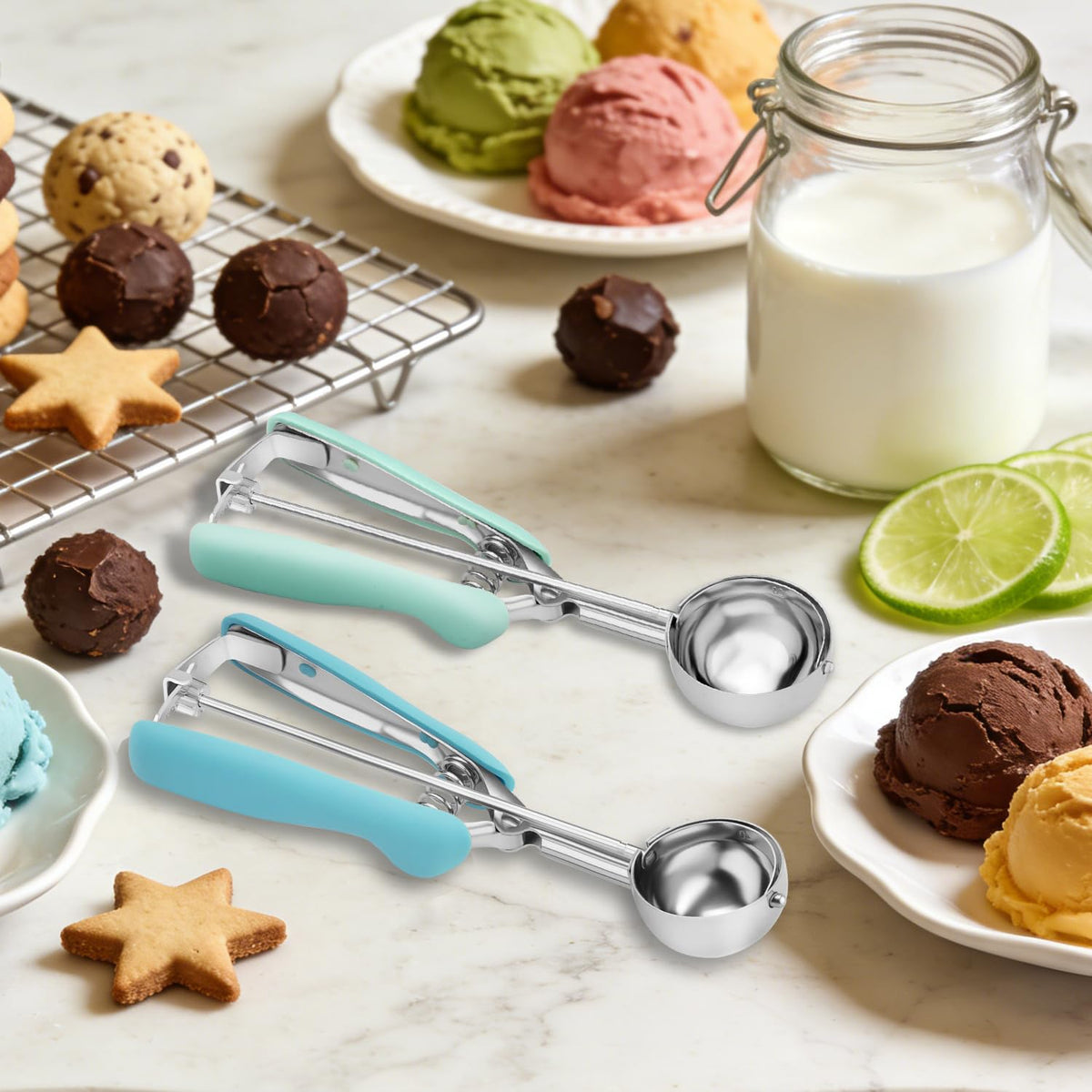 Wisvenio cookie scoop is dishwasher safe for easy cleanup.