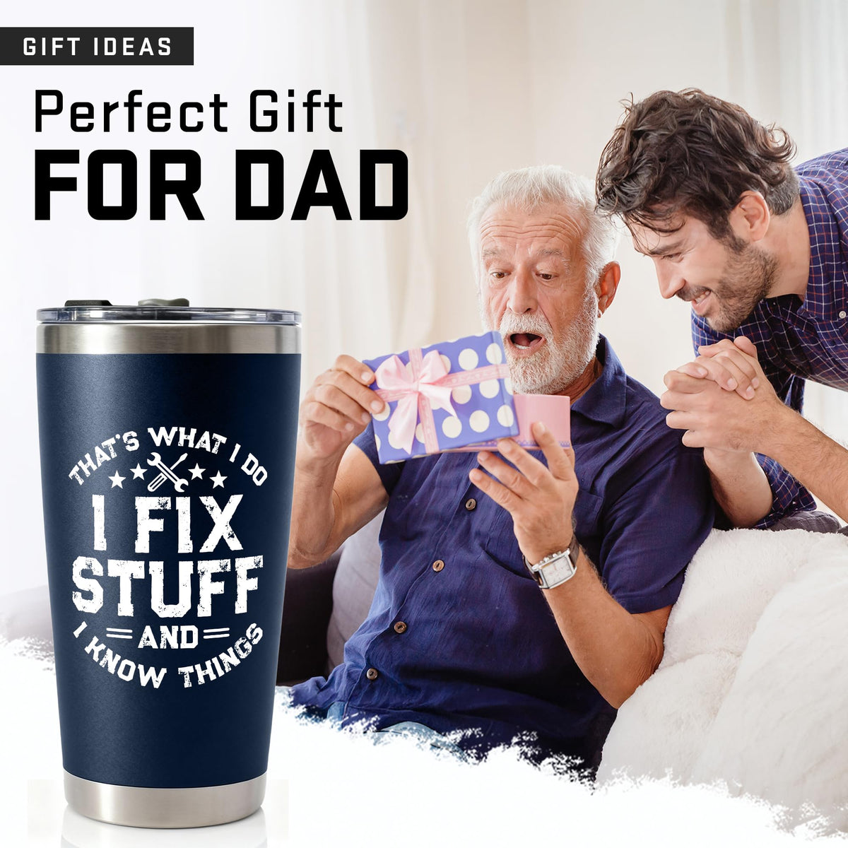 WITTSPOT 20oz tumbler with lid open, easy pour and seal.