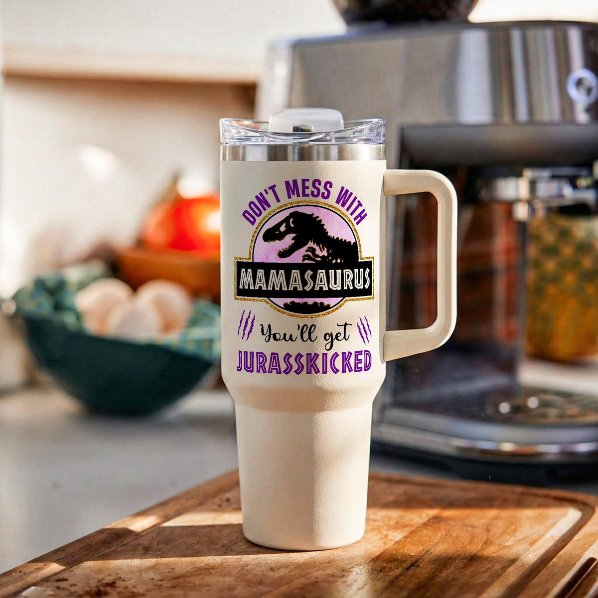 Durable stainless steel winter gift: mom tumbler for Christmas.