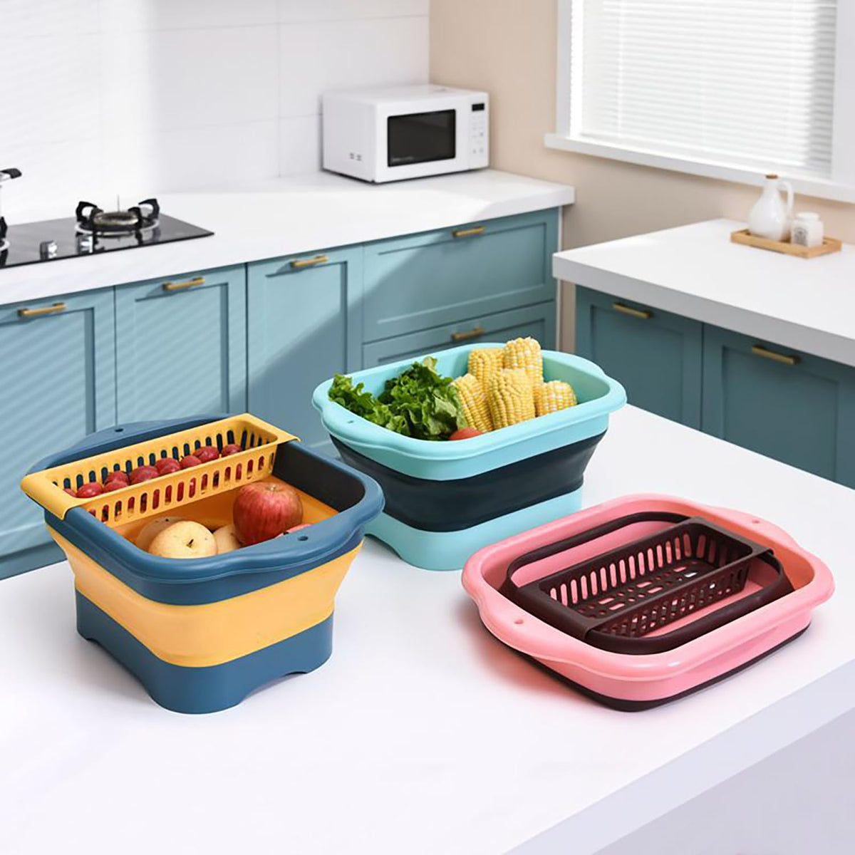 WMKJDS collapsible dish basin with space saving design for outdoor storage