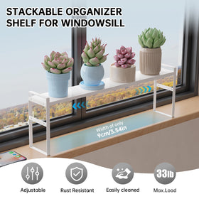 WOCHUANGSI stackable kitchen shelf helps double your storage capacity