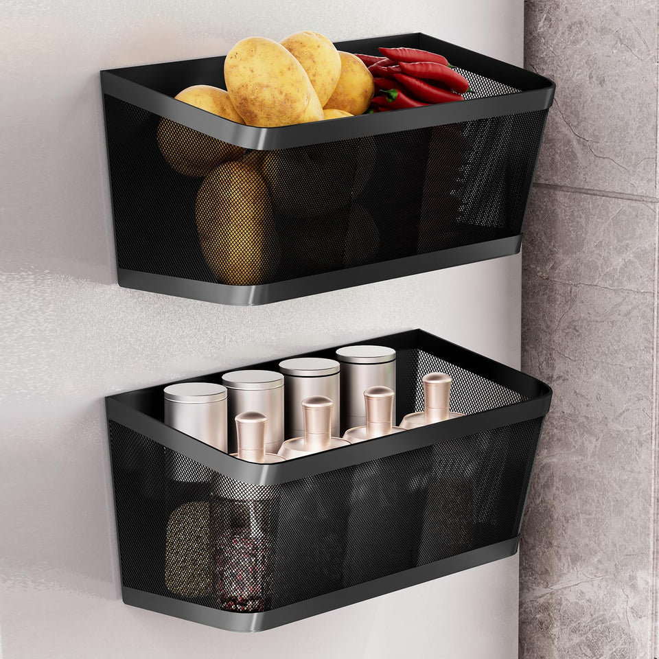 WOCUBEHOME magnetic spice rack on fridge door for organized spices and quick access.