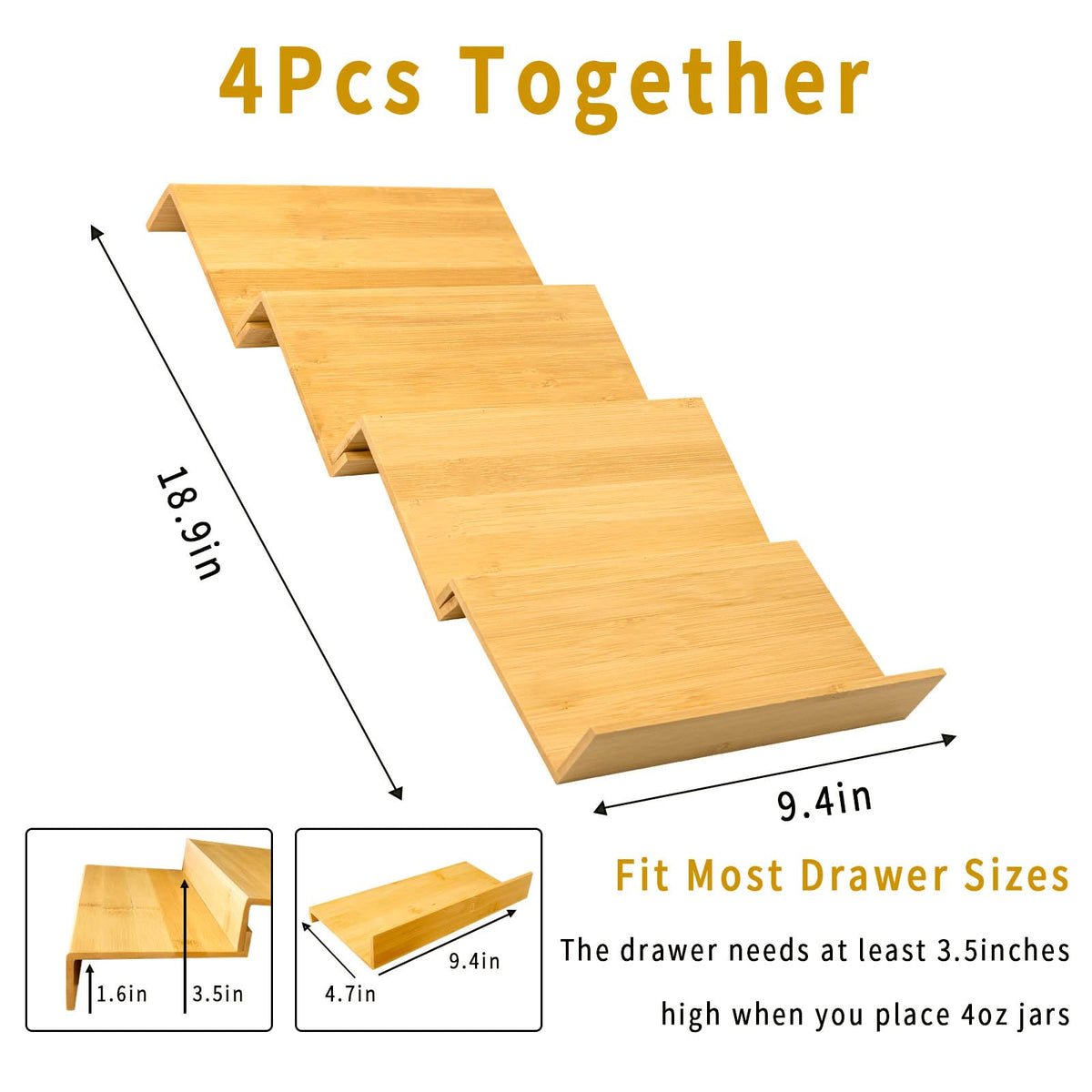 WodGod stackable four-tier bamboo rack demonstrates flexible drawer organization.