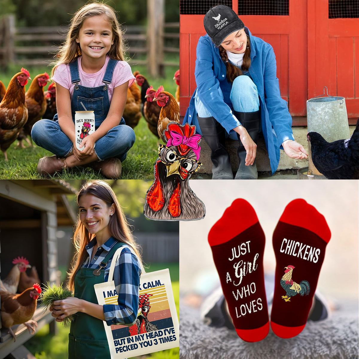 WOFIROY chicken gifts makeup bag keeps essentials organized on the go.