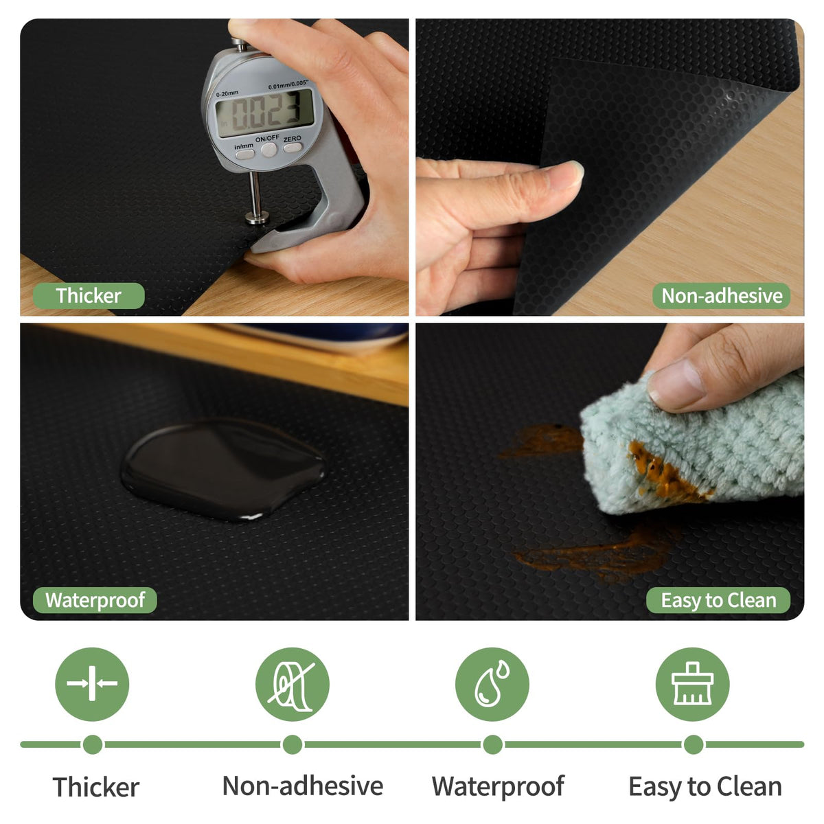 wohomuke shelf liner being cut to fit a drawer