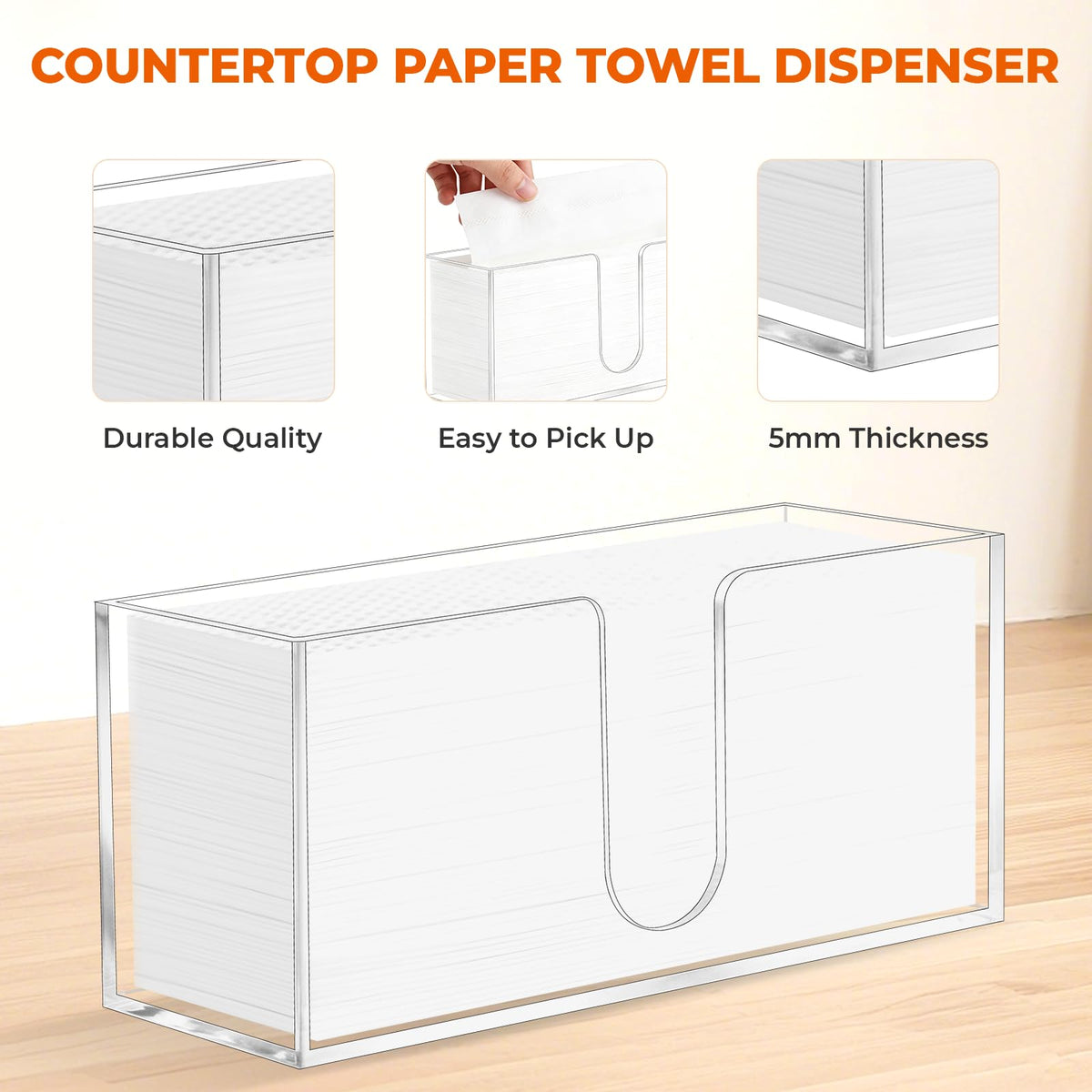 Durable 5mm acrylic construction of WOHUGEKOKO dispenser
