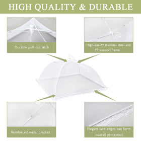 Wokuya 7Pack 17x17 food covers ideal for picnics and parties