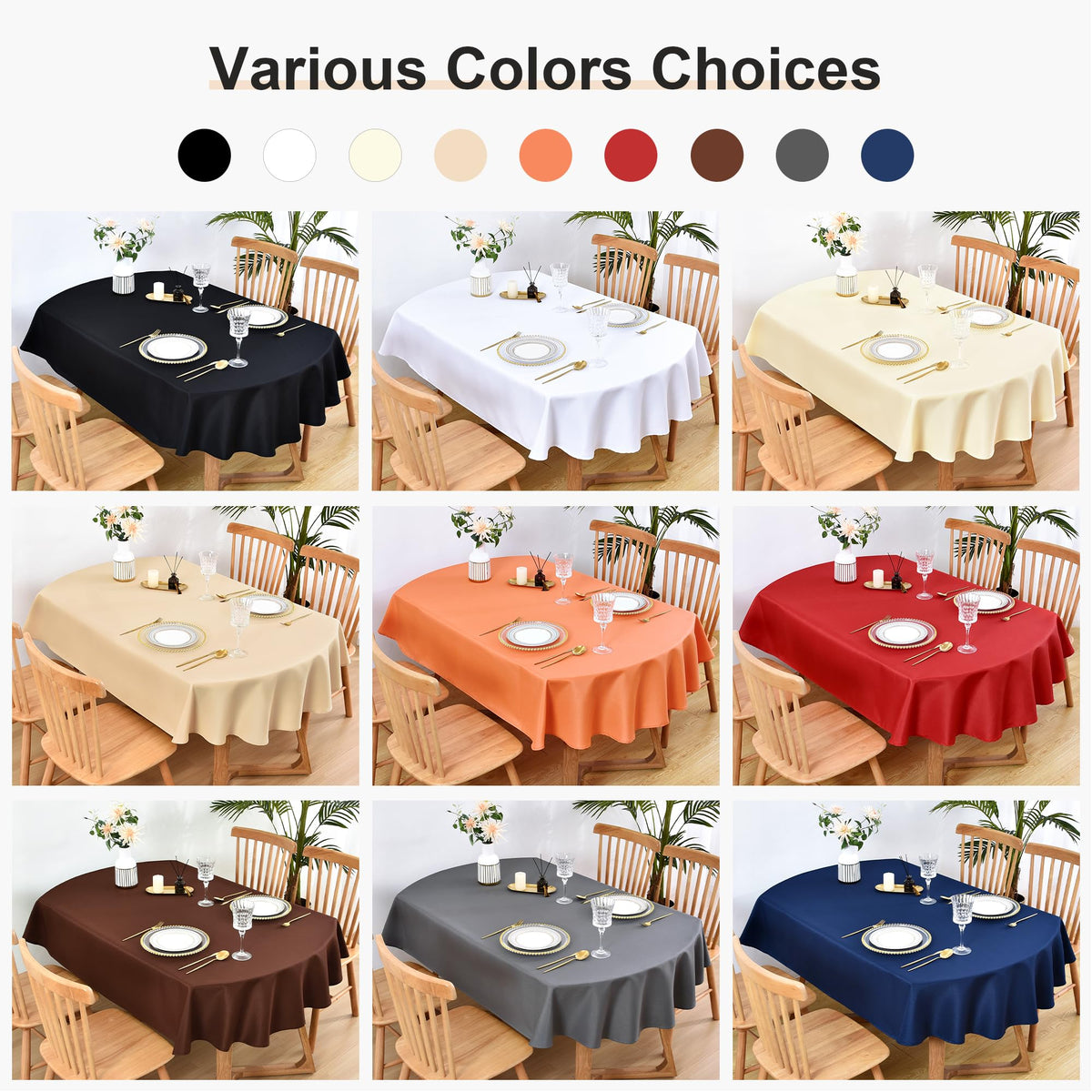 Wolkemer oval tablecloth on an outdoor patio, ideal for casual gatherings.