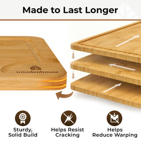 Woodenhouse bamboo cutting board 9x6 compact for quick tasks