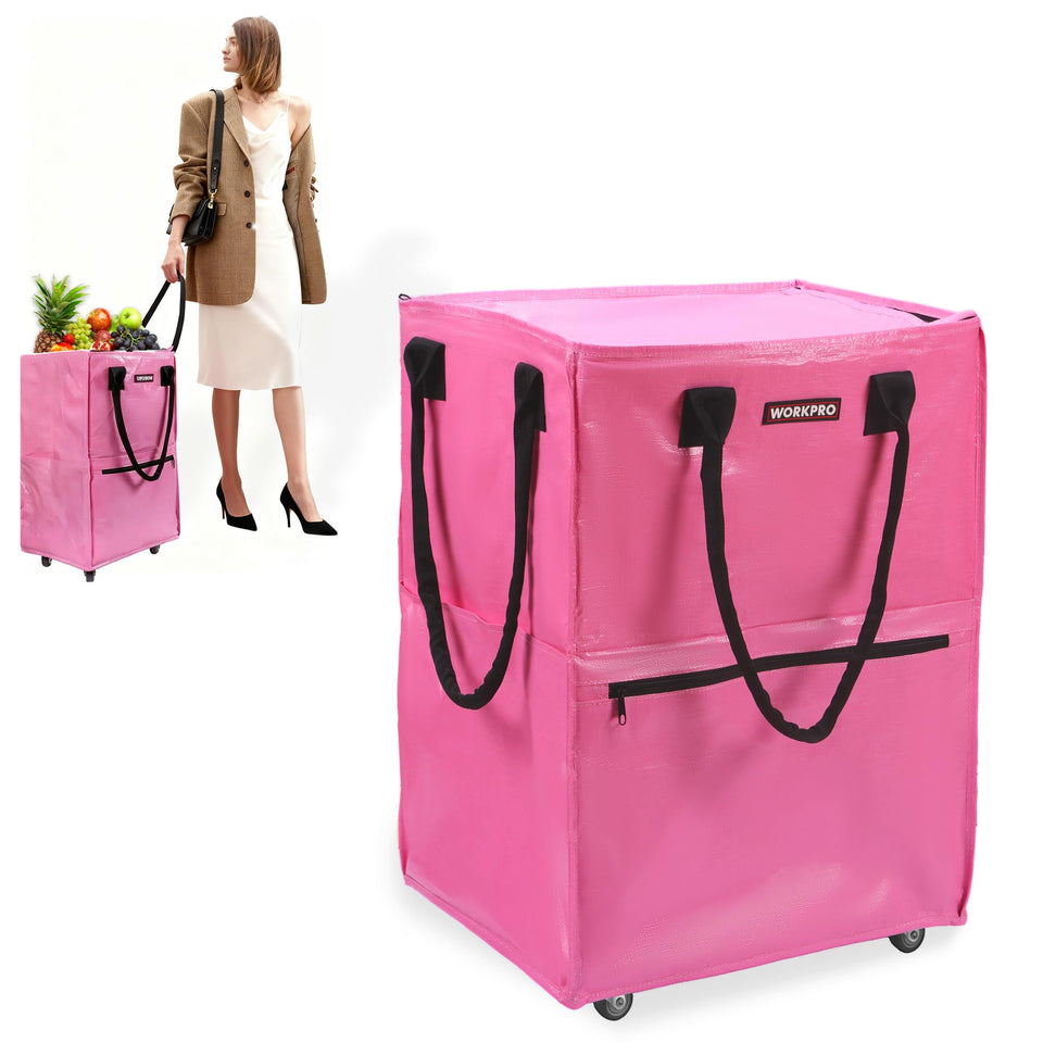 WORKPRO large rolling bag with five wheels for easy grocery transport