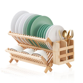 Large capacity fits 34-piece dish sets with organized dry space