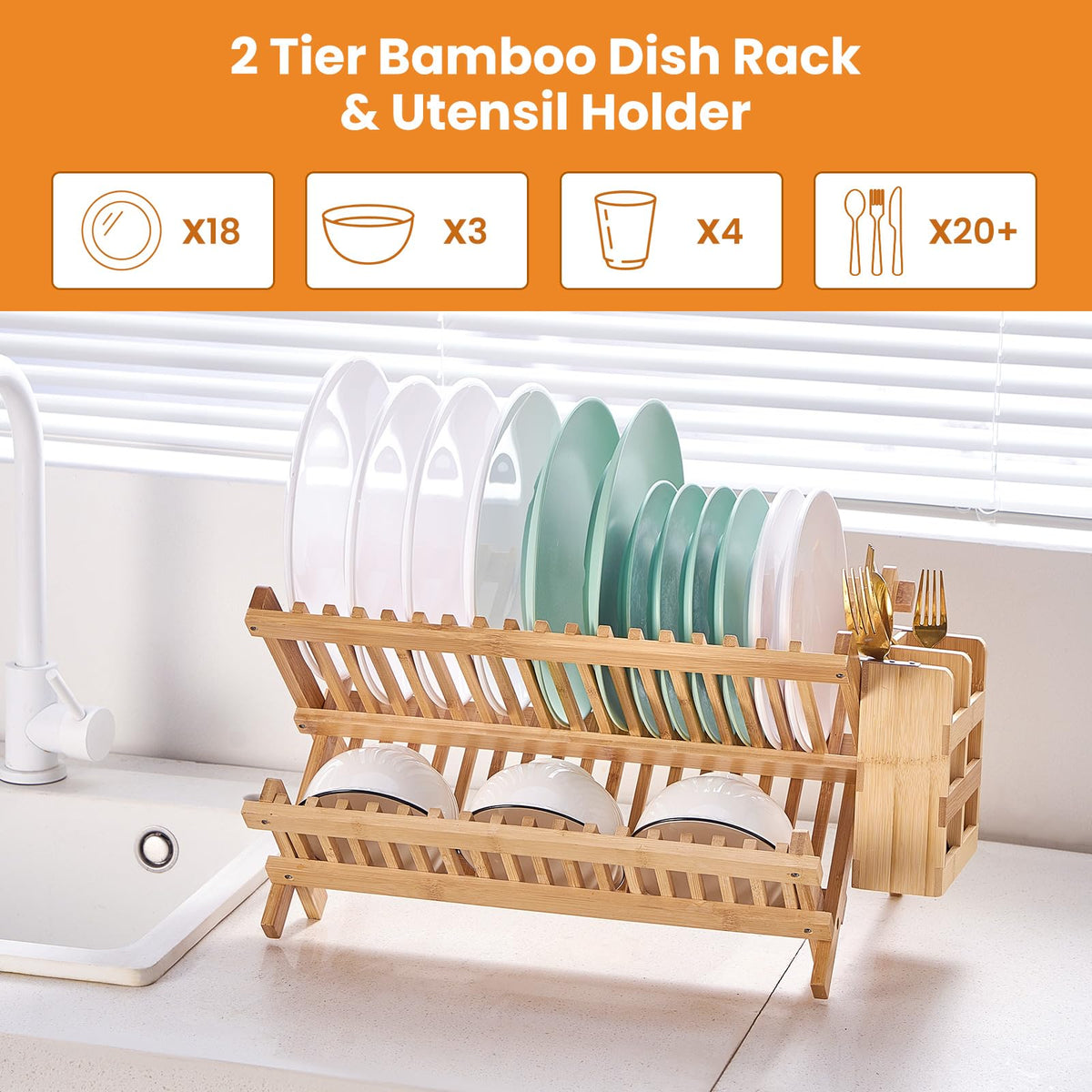 Natural bamboo material shown for an eco friendly kitchen choice