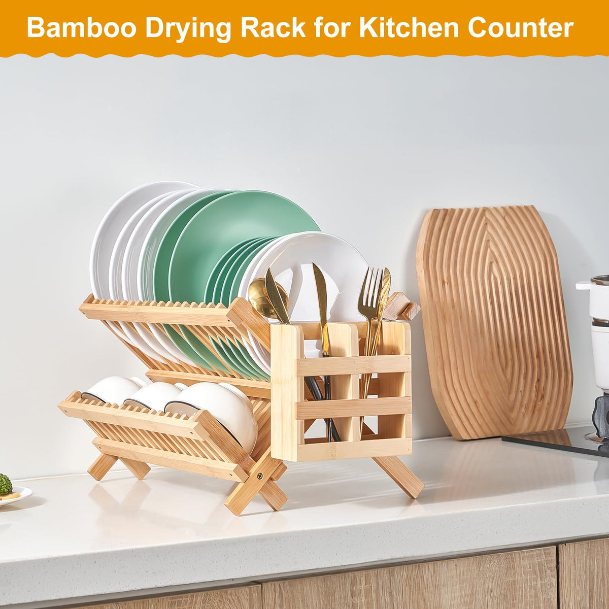 Foldable design of Worthyeah rack saves counter space in small kitchens