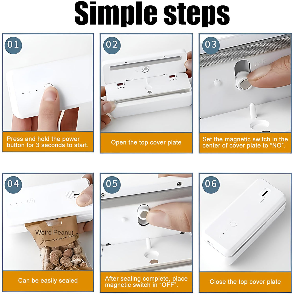Magnetic back panel helps save counter space on the kitchen surface.