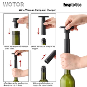 WOTOR air remover helps prevent oxidation in opened bottles