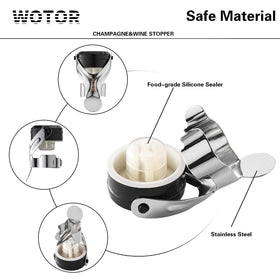 WOTOR champagne cava prosecco stopper fits sparkling bottles securely.