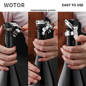 WOTOR silicone-seal bottle stopper provides a tight seal with food-grade silicone.