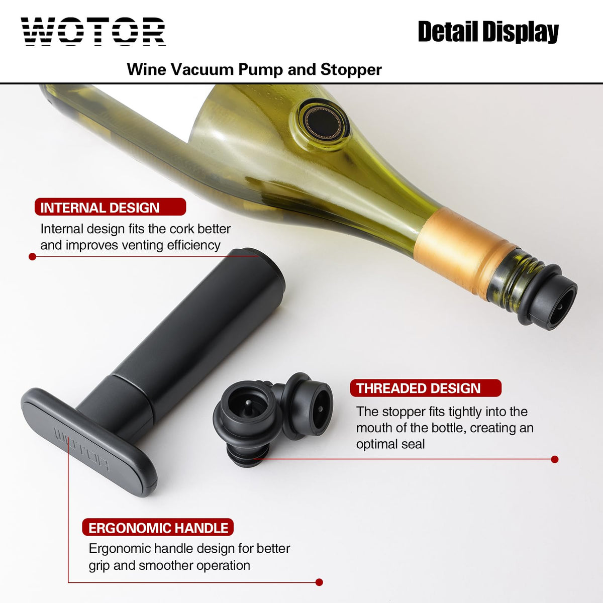 WOTOR wine saver pump in action preserving flavor after opening.