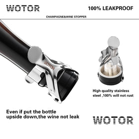WOTOR wine bottle stopper in stainless steel preserves flavors after opening.