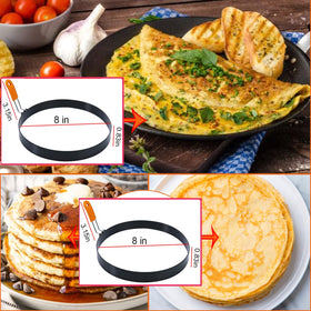 WOWITIS omelette ring with foldable handle for easy storage and use.